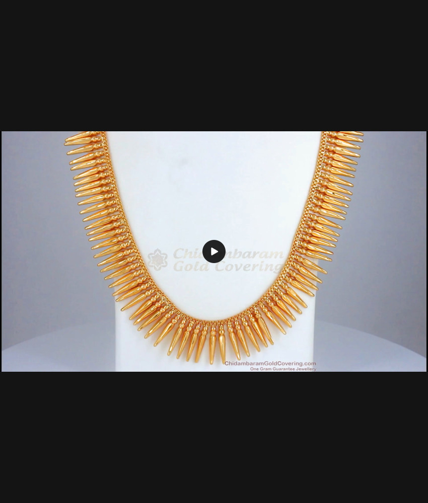 24k Grand Gold Haaram Mullaipoo Design Kerala Tradition HR2270